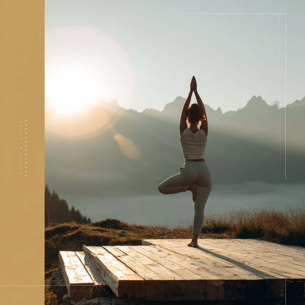 Жена практикуваща йога в спокойна обстановка